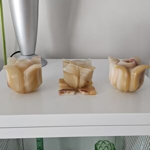 Onyx Flower Candle Holder